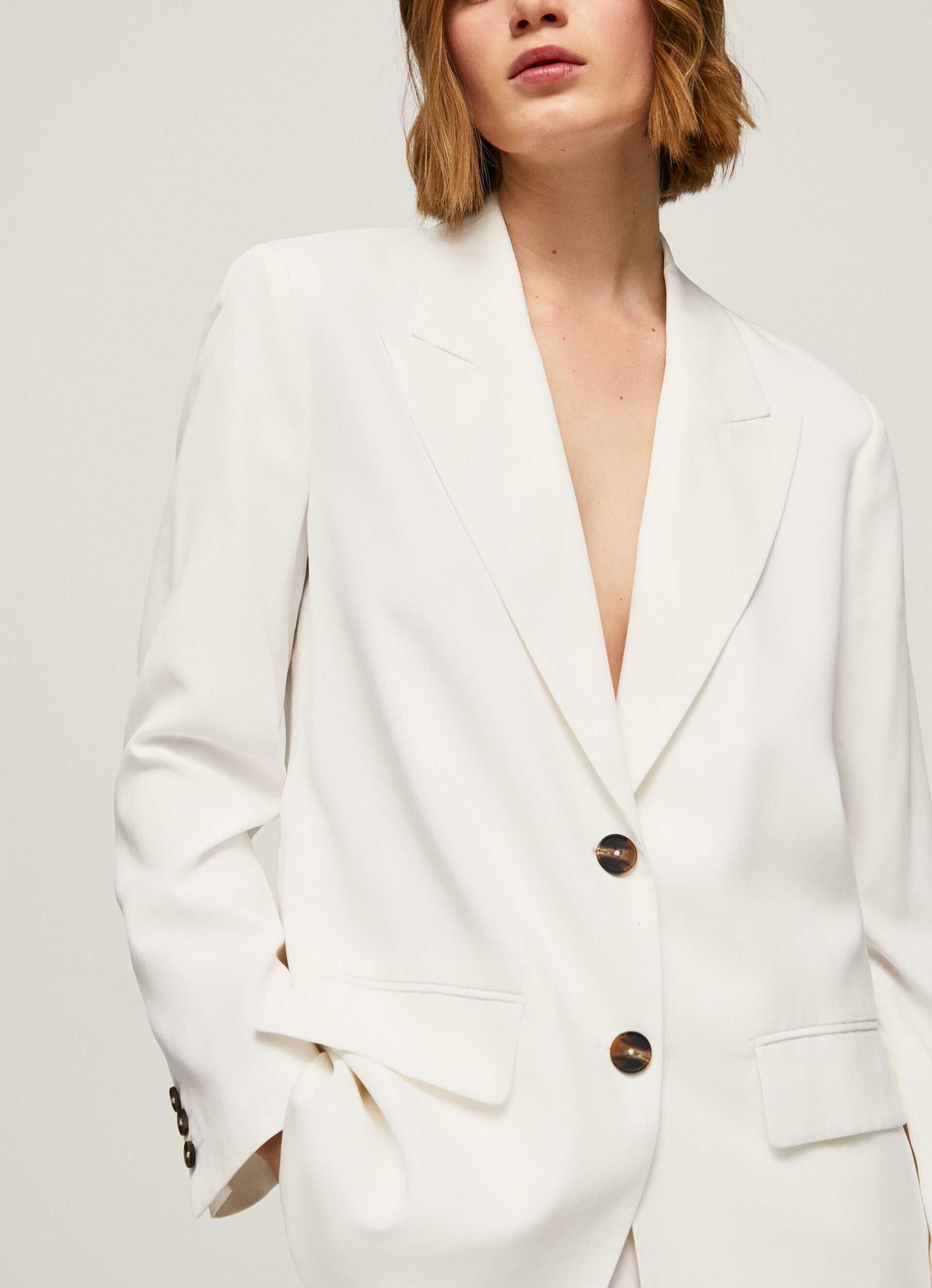 Blazer de linho com corte relaxado - branco