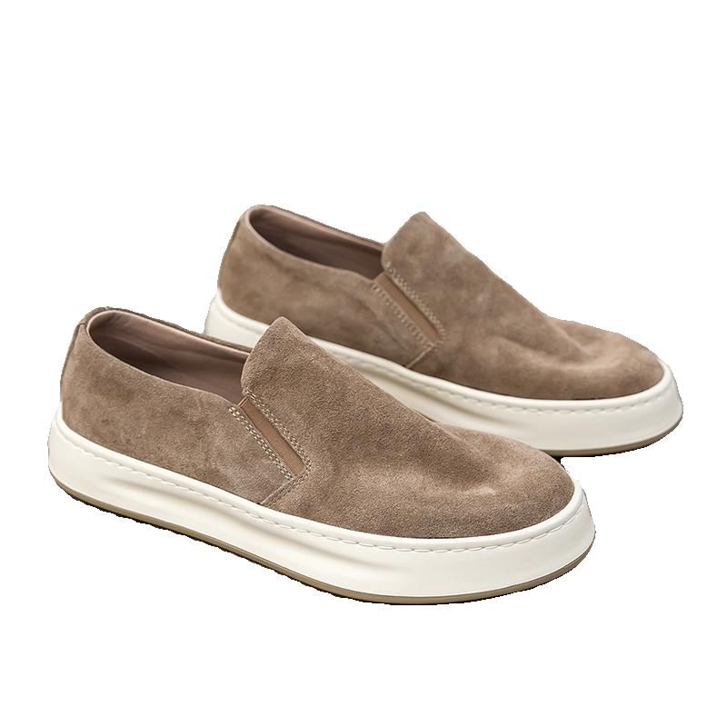 VEAZ - Platform Plain Faux Suede Slip-Ons