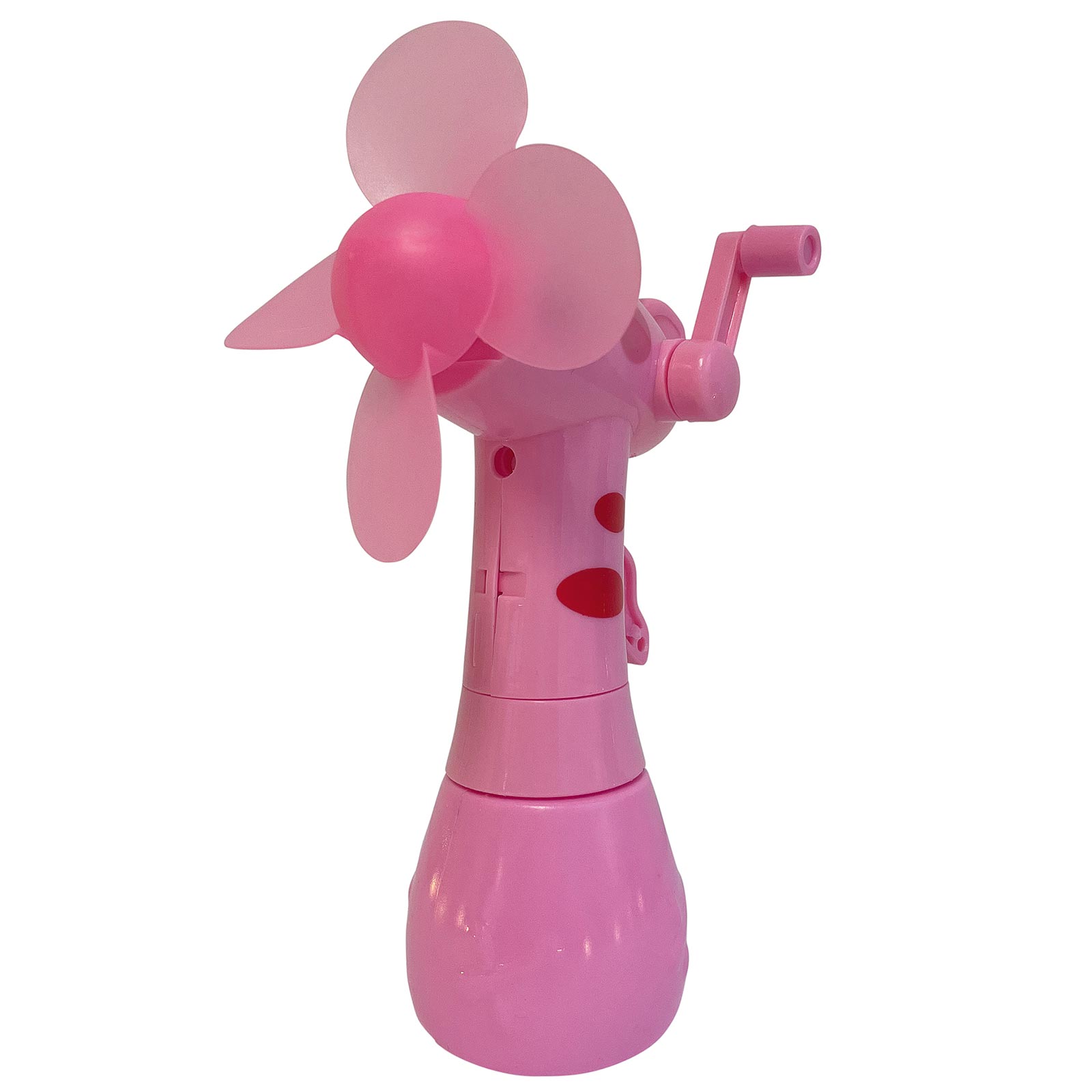 Handventilator - pink - mit Kurbel