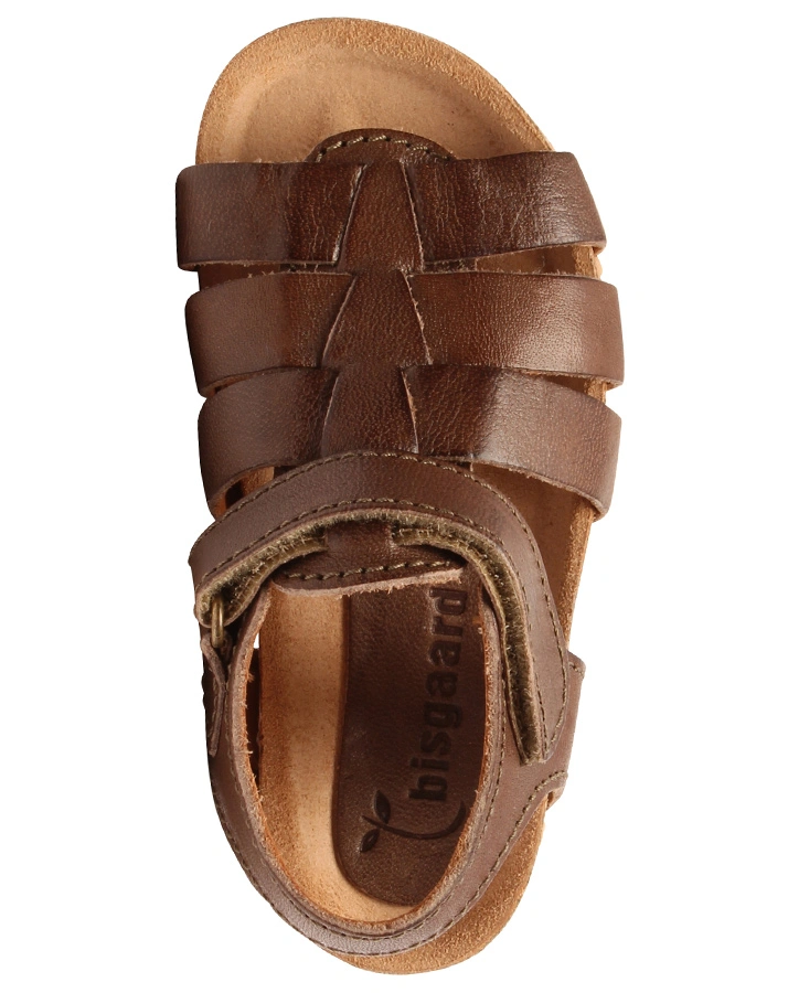 Leder-Sandalen AKSEL mit Zehenschutz in taupe