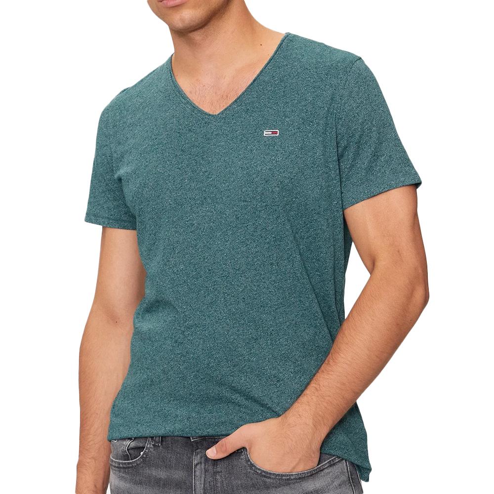 Tommy Hilfiger T-shirt Bleu Canard Homme Tommy Hilfiger Xslim Jaspe