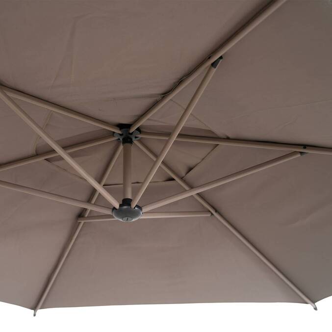 Parasol déporté rond MANOA Café