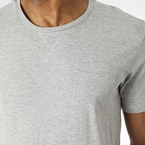 Tee Shirt A Poche Gris Chiné