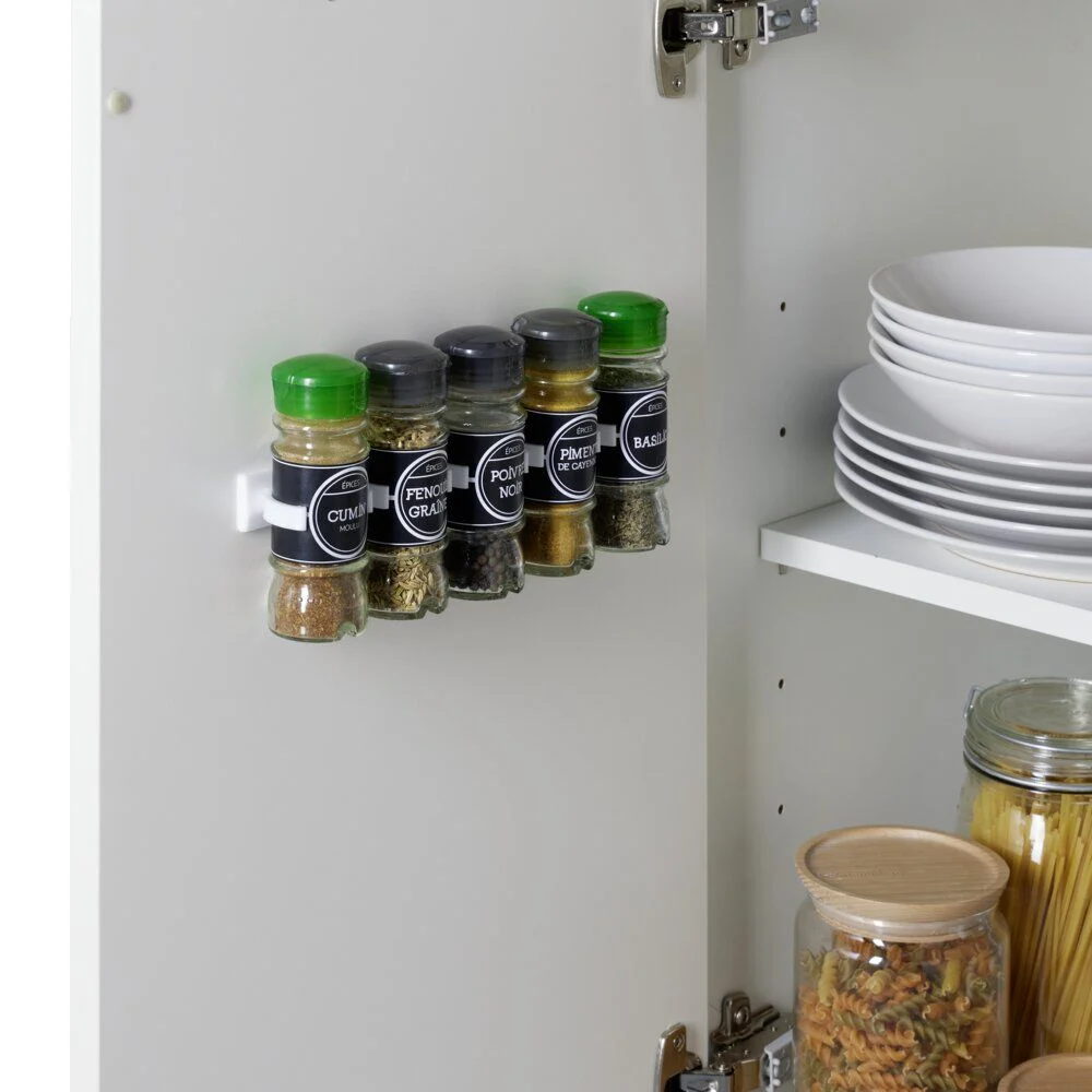 Lot de 2 porte-épices adhésifs support de rangement pour bocal
