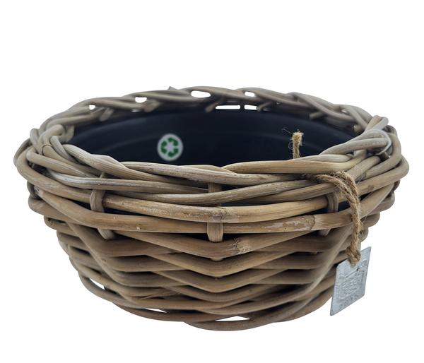 Van der Leeden Rattan-Schale Drypot, rund,