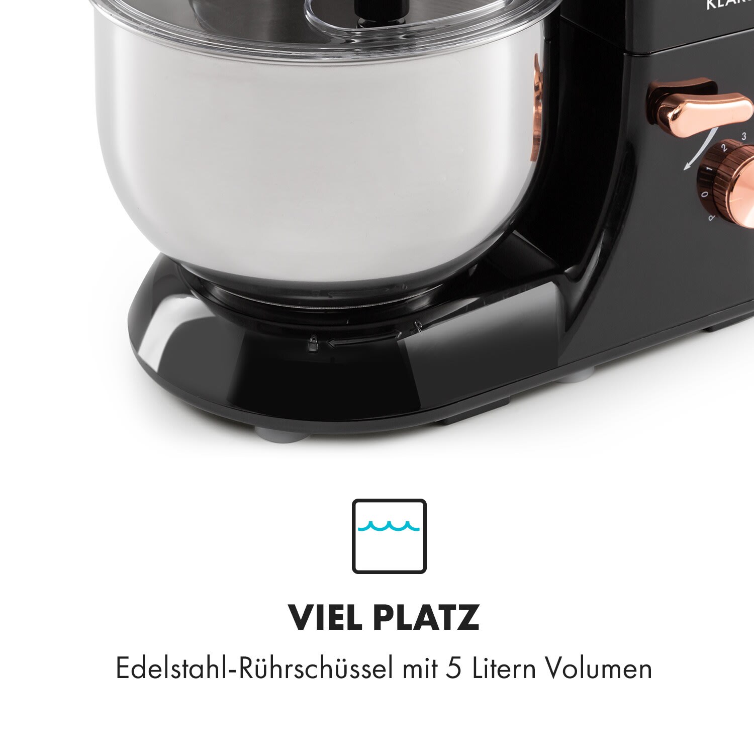 Bella Elegance Küchenmaschine 1800 W 2,7 PS 5,2 Ltr Edelstahl BPA-frei