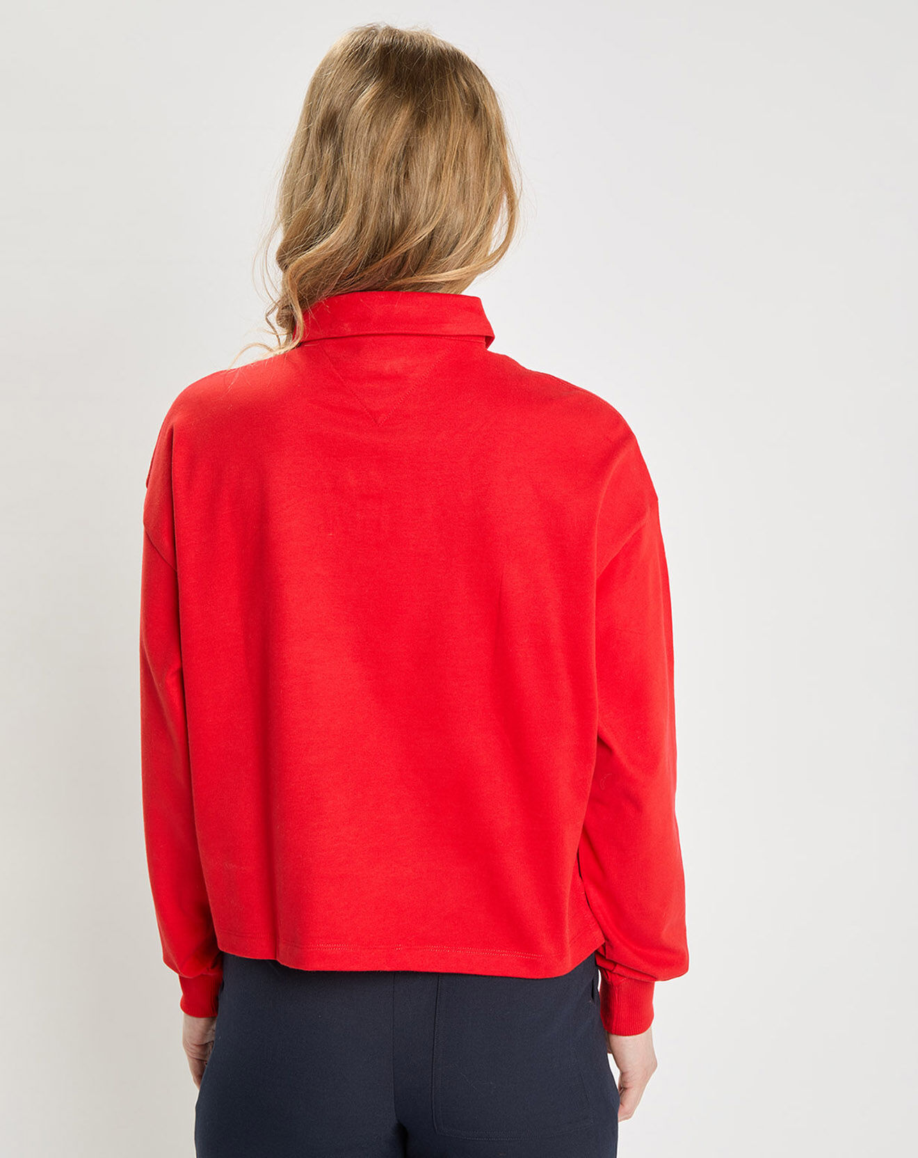Tommy Jeans Polo Regular 100% Coton Bio Badge rouge