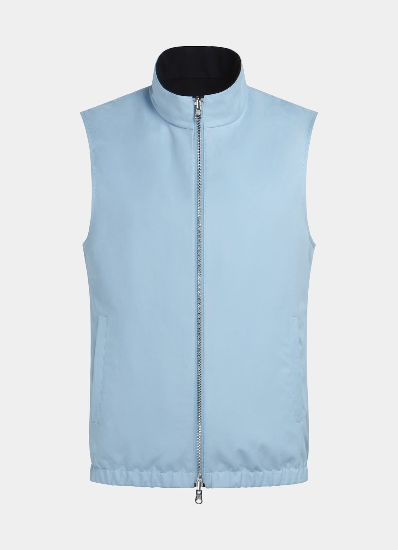 Veste sans manches réversible bleu marine et bleu clair