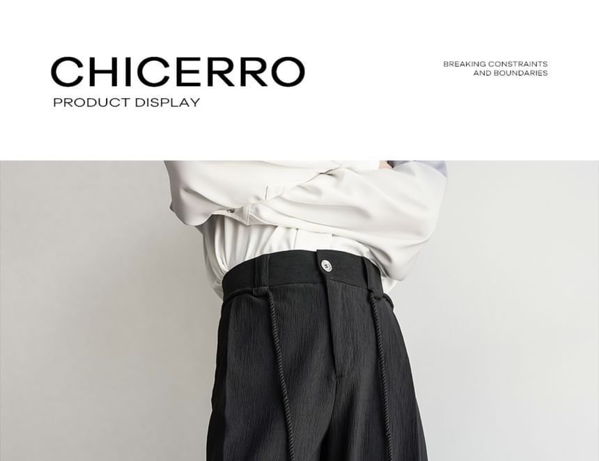CHIC ERRO - Middelhoge effen rechte broek