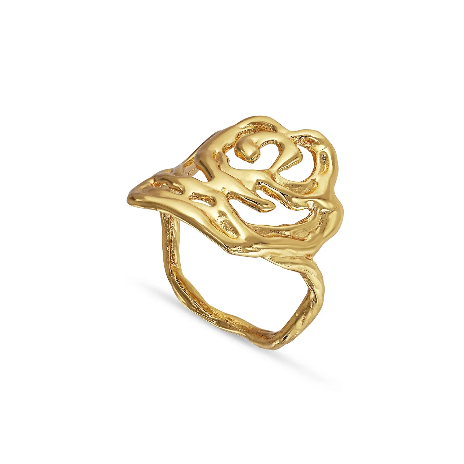 Jane Kønig Big Rose Ring 18 kt. Forgyldt Sølv BRR-HOL23-G