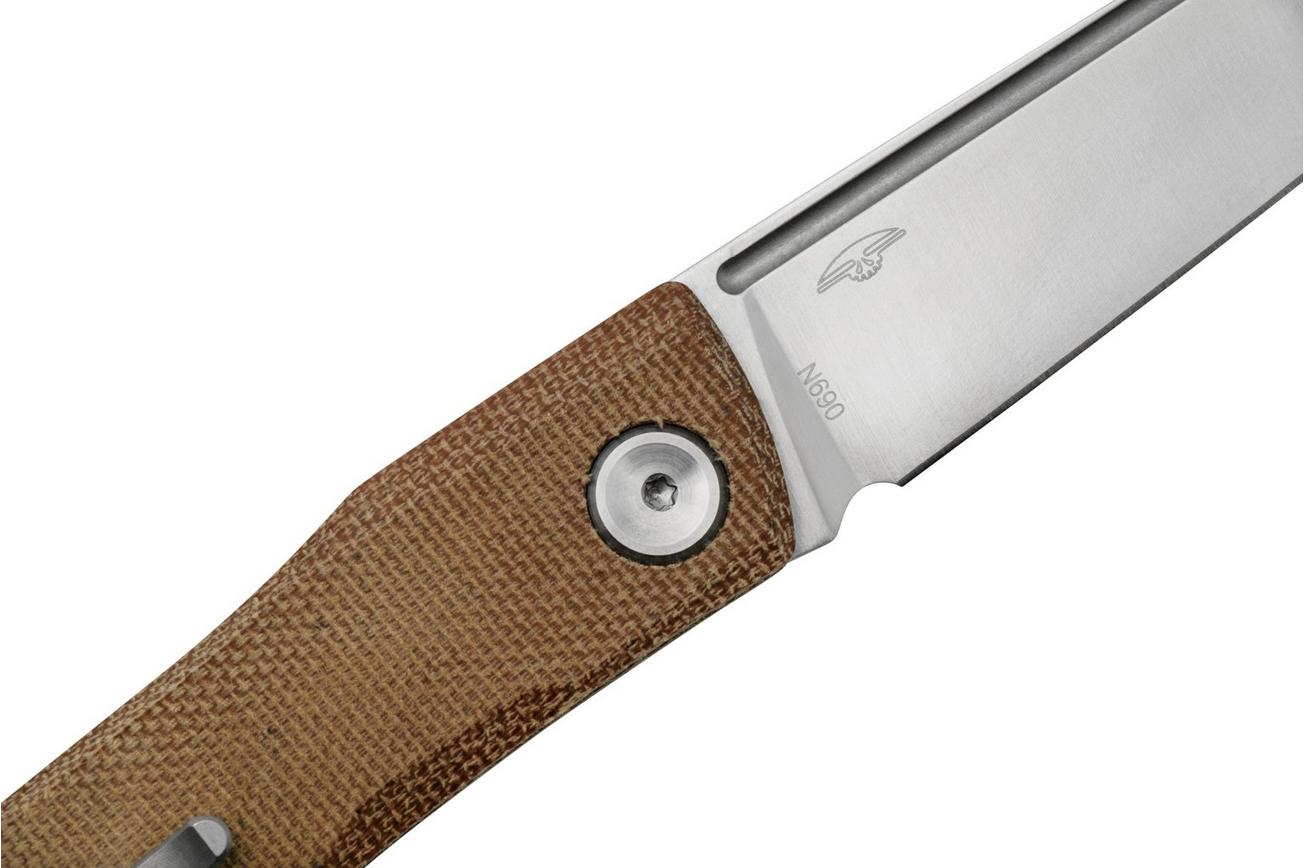 Real Steel Solis 7065NM, N690, Natural Micarta Knivesandtools Exclusive zakmes, Poltergeist design