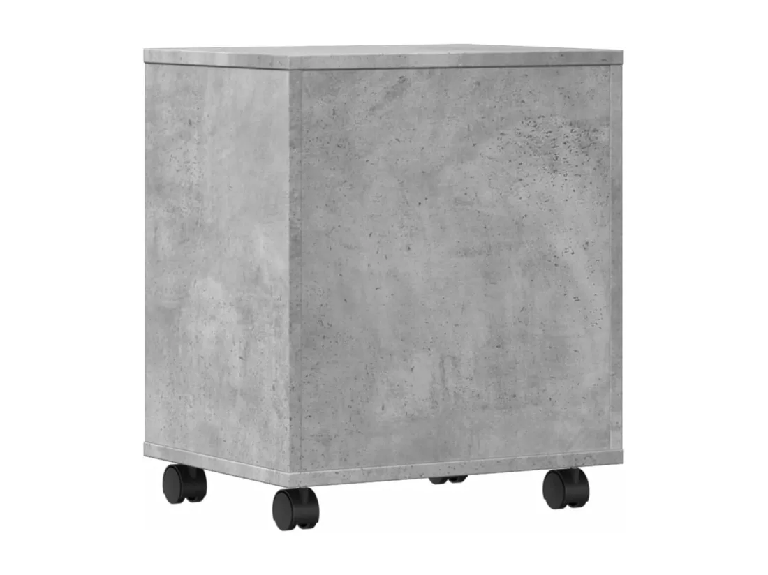 Support d'imprimante avec roulettes gris béton 41x32x48 cm