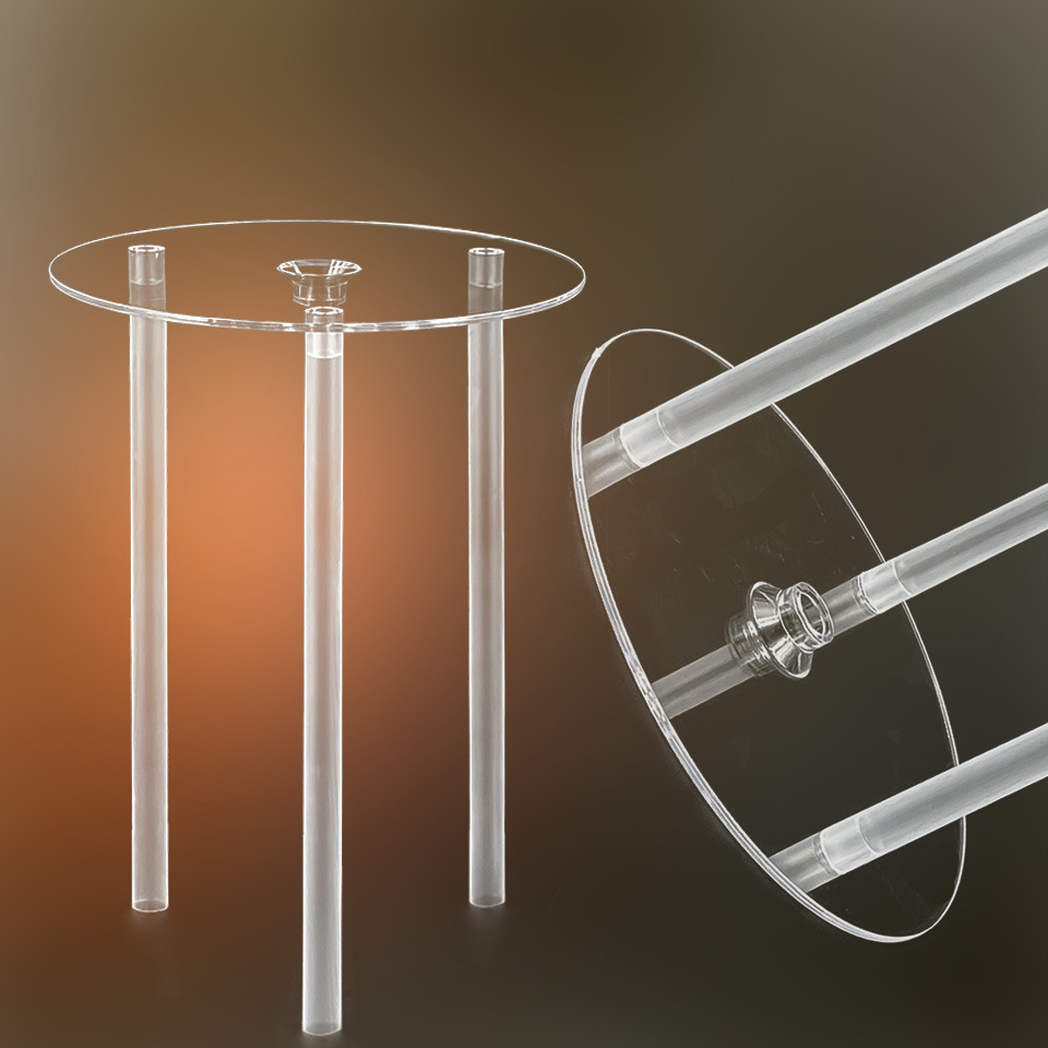 (Ø20x23cm) Torten Stütze Kuchen Dübelstange Basis Platte für Mehrstöckige Torten - Transparent