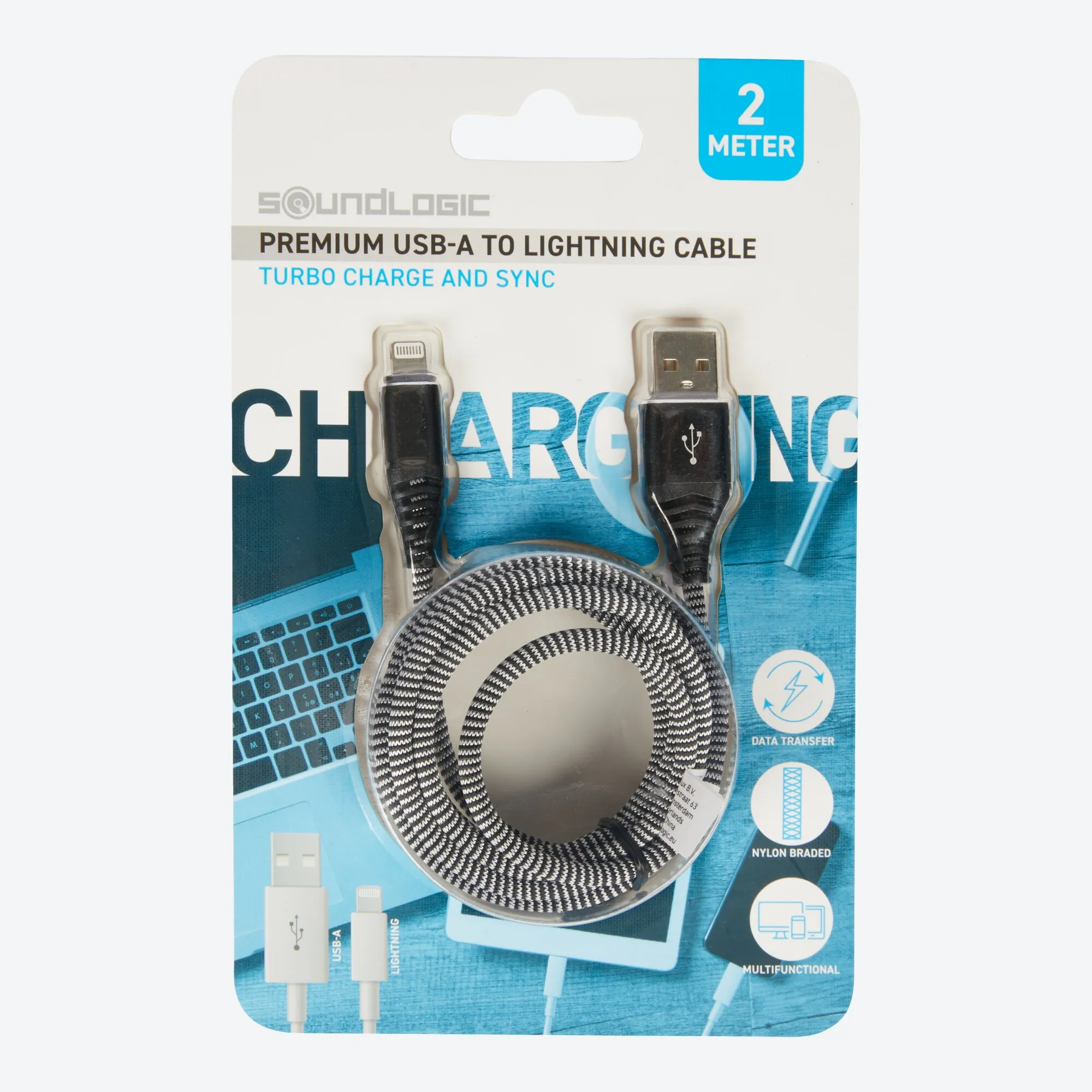 Soundlogic Premium-Ladekabel, USB-Type-A zu Lightning, ca. 2m