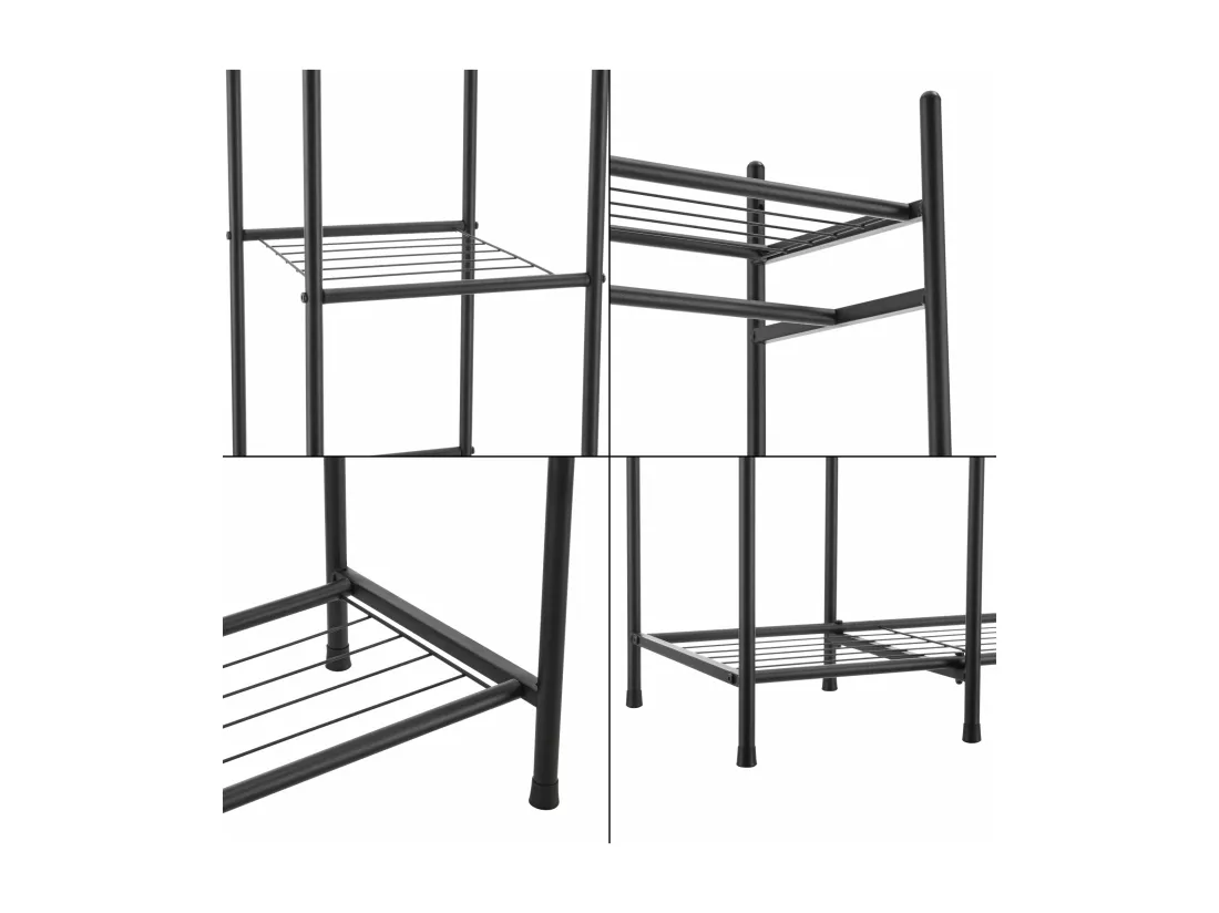 Portant en acier meuble noire 110 x 40 x 150 cm 03_0008155