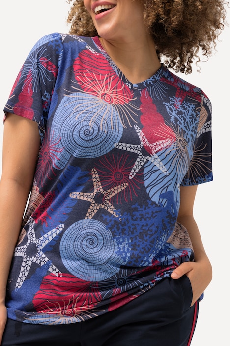 Funktionsshirt, Muscheln, V-Ausschnitt, Halbarm