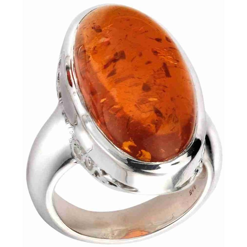 Bague ambre en argent 925/1000
