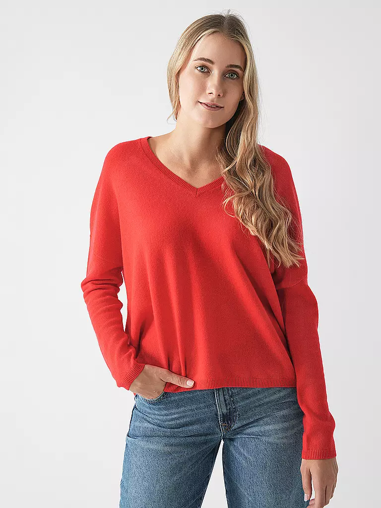 LES TRICOTS DE LEA Kaschmirpullover MONJAKOE rot