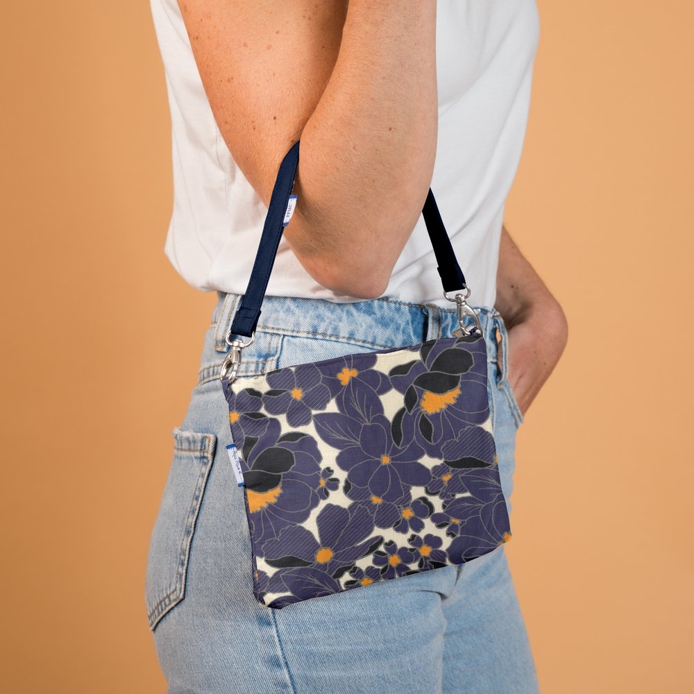 Pochette Tissu Pensées Marines