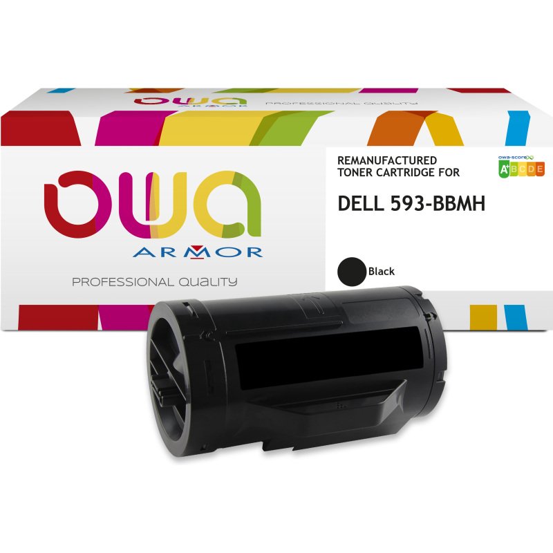 Toner remanufacturé OWA - haute capacité - Noir - pour DELL 593-BBMH