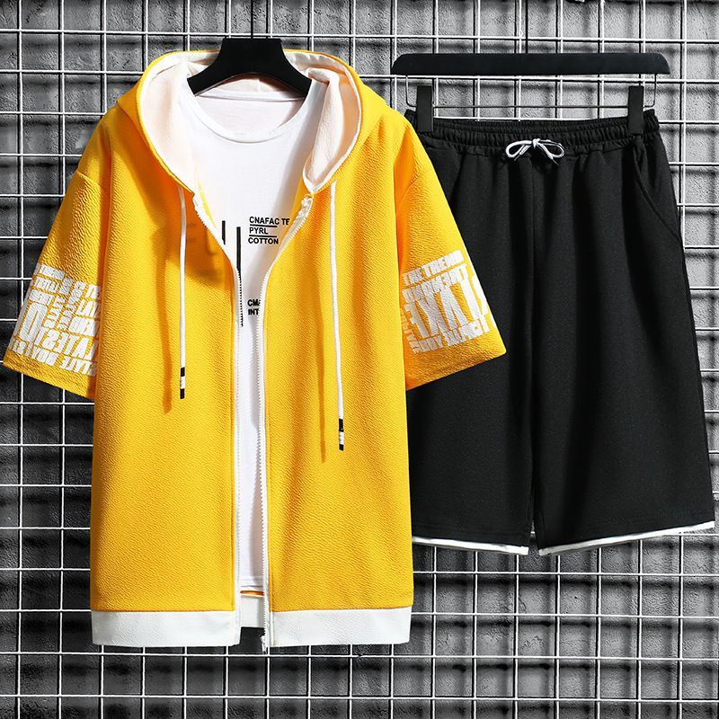 Wescosso - Set: Cardigan Sweatshirt + Sweat Shorts