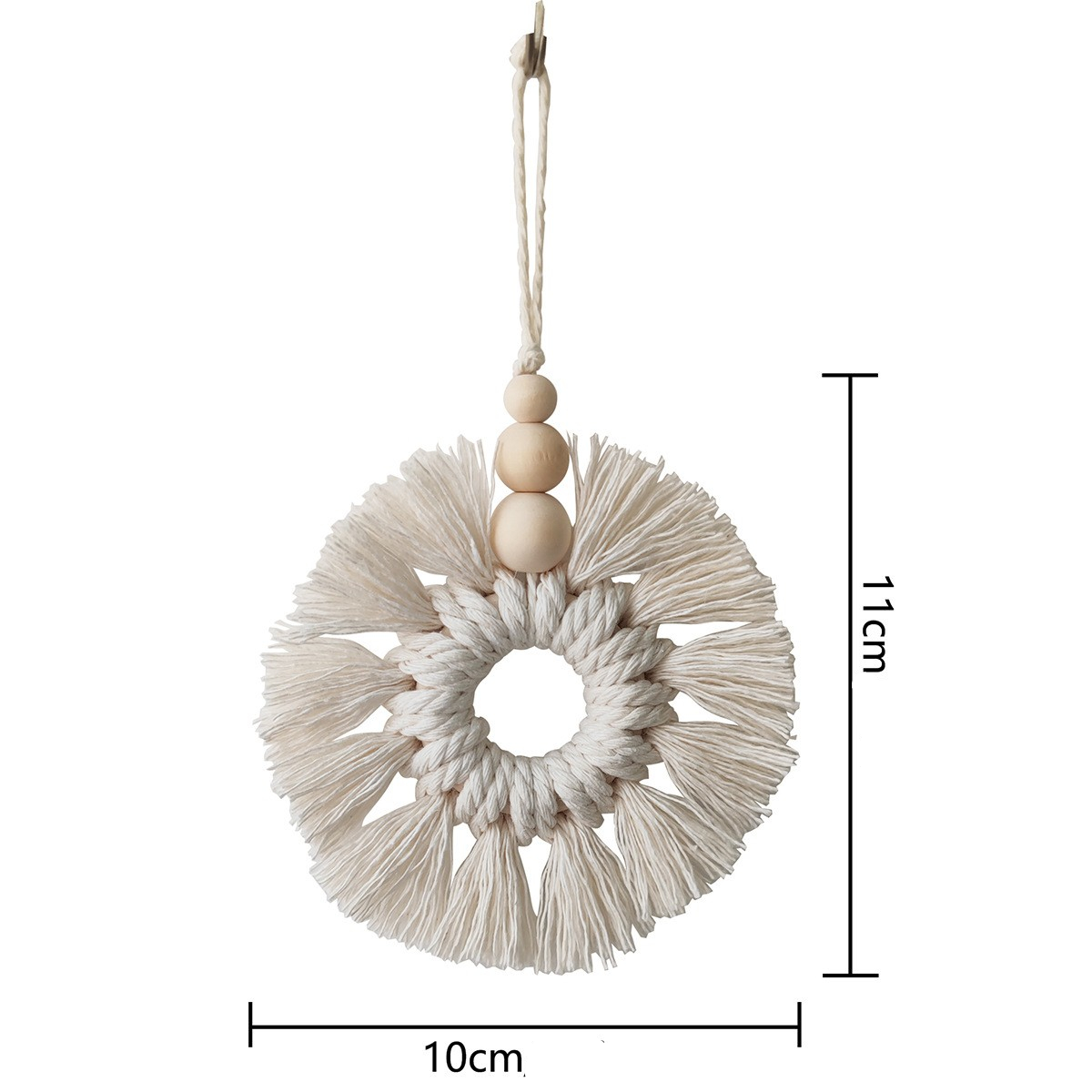 (Ø10cm) Christbaum Schmuck Weihnachtsbaum Makramee Deko Boho Accessoire - Schneeflocke