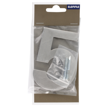 GAMMA huiscijfer 5 RVS 100 mm