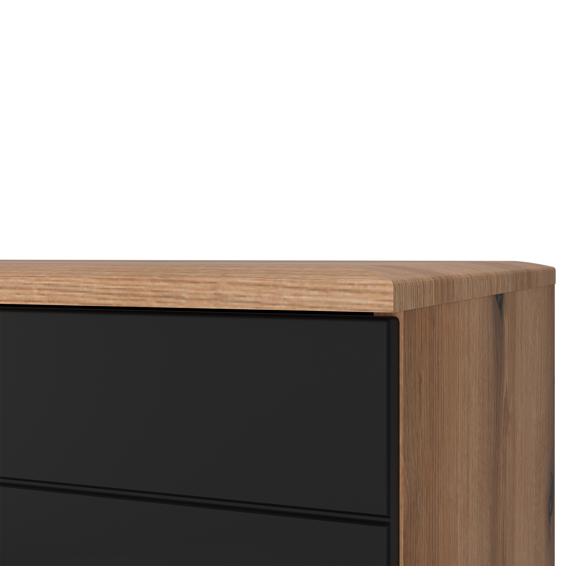 Highboardvitrine - Evoke Eiche - schwarz - 96 cm