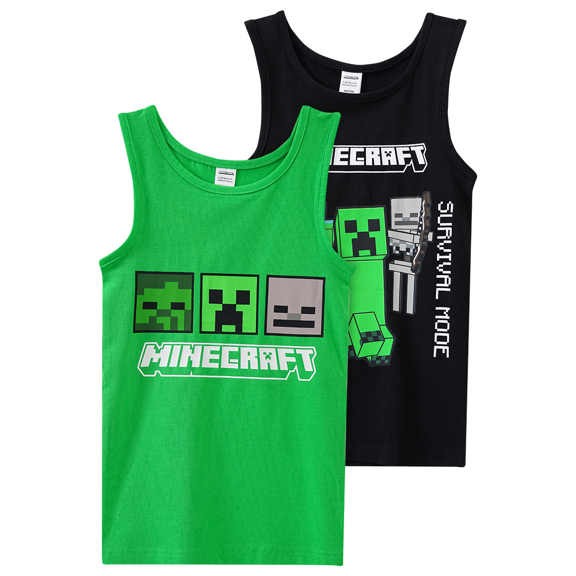 Topolino 2 Minecraft Unterhemden im Set schwarz / grün