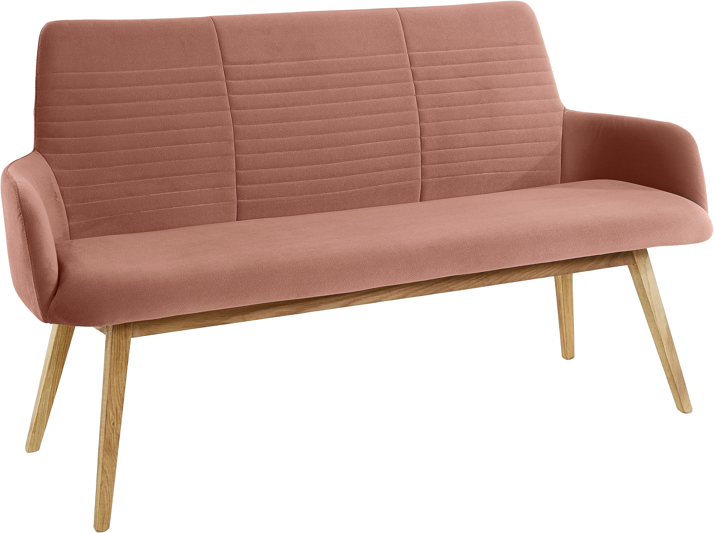 GOODproduct Sitzbank »Alessja« 1 Stk. tlg. Breite 160 cm, Bezug aus Microfaser, Gestell aus Eiche Massivholz