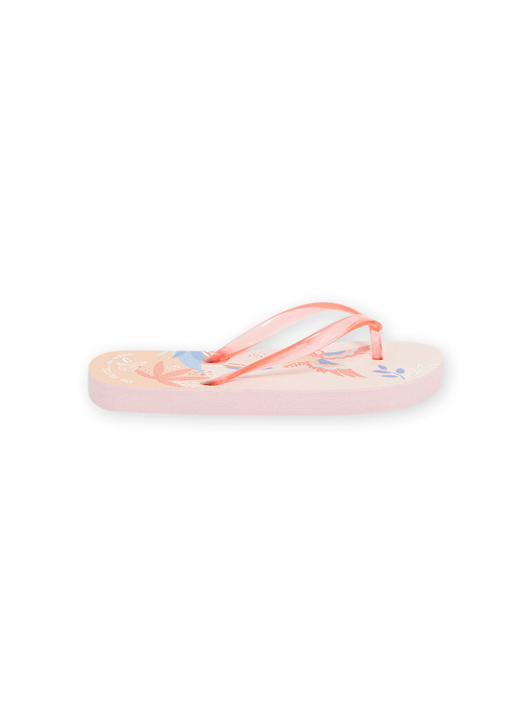 Tongs de plage corail à motifs fille