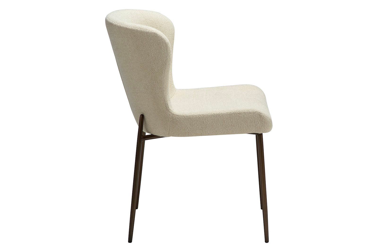 Glam spisestol Tekstil Bouclé Frosted mandel og antikk messing ben