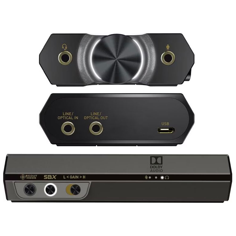 Sound BlasterX G6 Externe Soundkarte / 7.1 HD-DAC Verstärker für Gaming und Hi-Res Audio   Lautstärkeregler (70SB177000000) - Schwarz