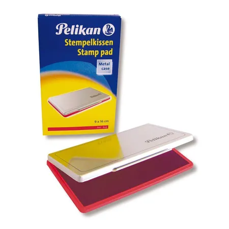 Pelikan Stempelkissen, rot, 9 x 16 cm, aus Metall