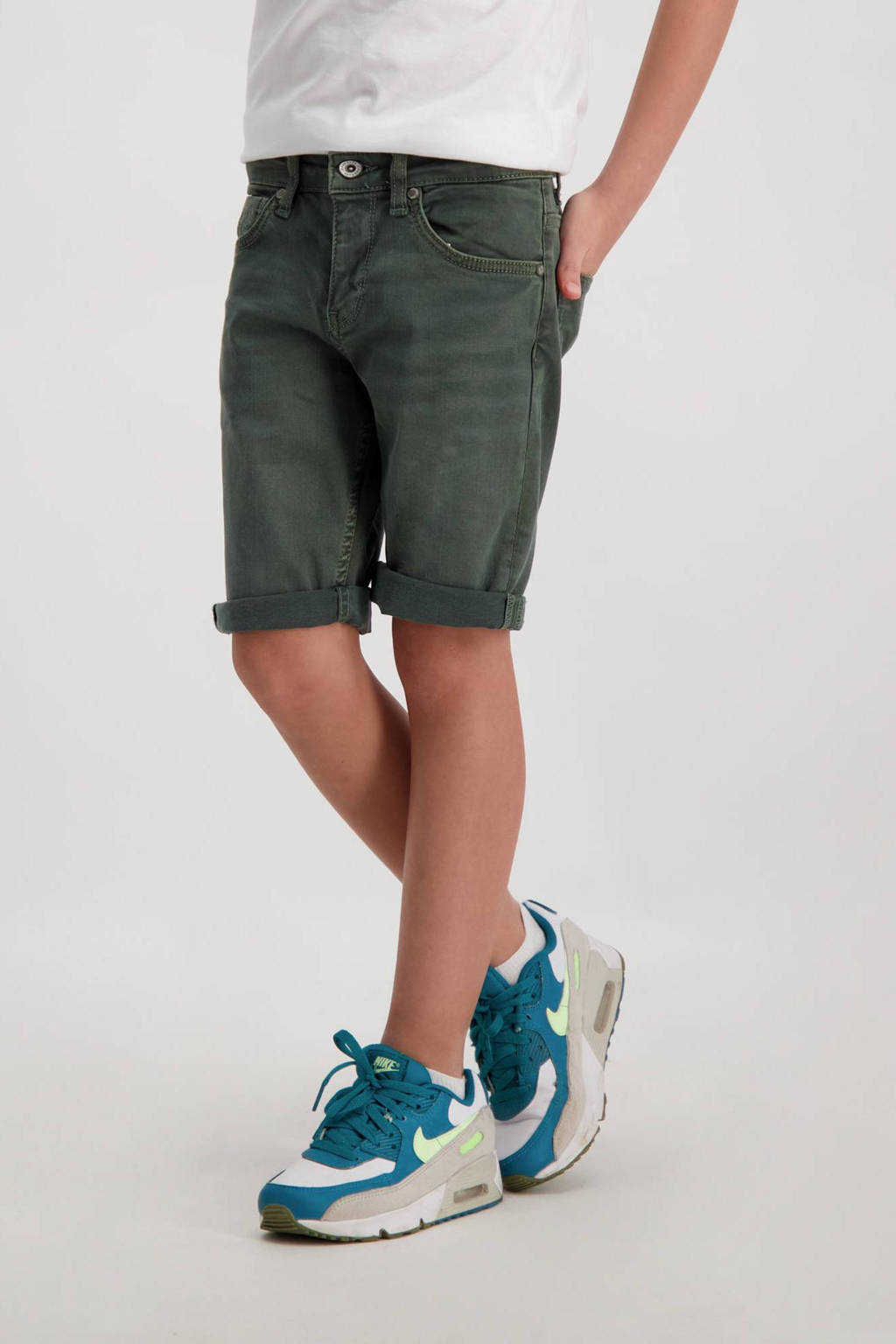 Cars slim fit short BLACKER army groen