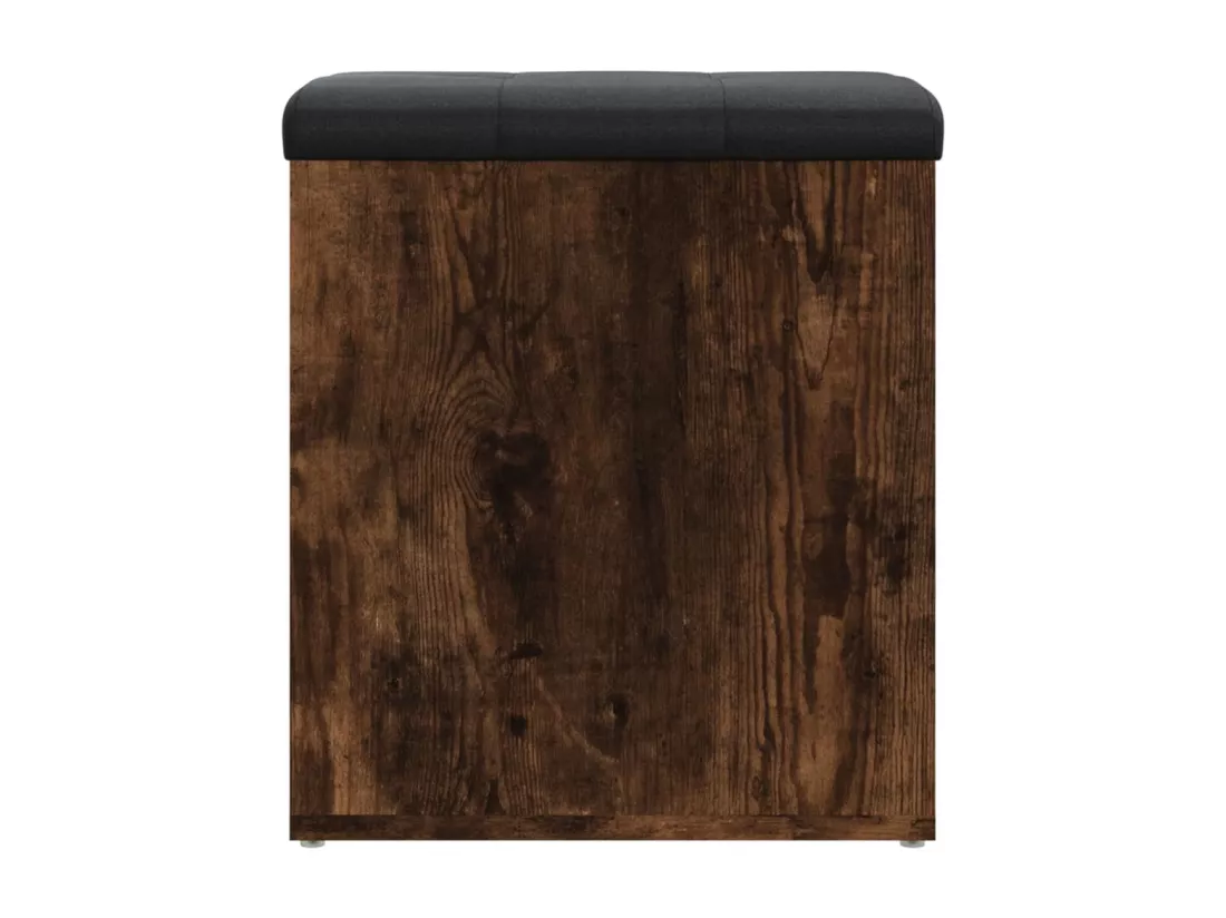 Banc de rangement chêne fumé 42x42x45 cm bois d'ingénierie