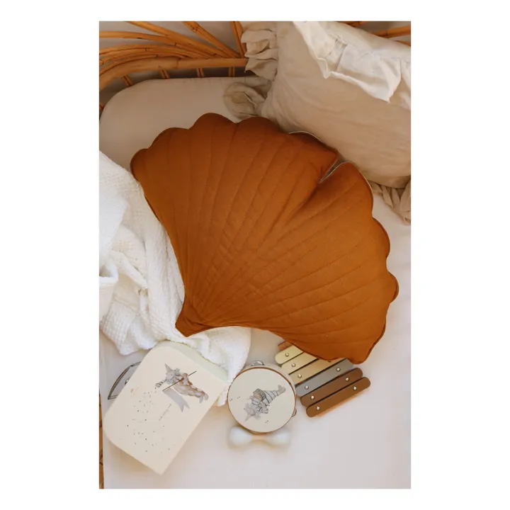 Moi Mili Coussin Ginkgo en lin | Caramel