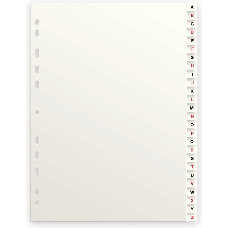Intercalaires alphabetiques A4 26 positions carte 160g blanc