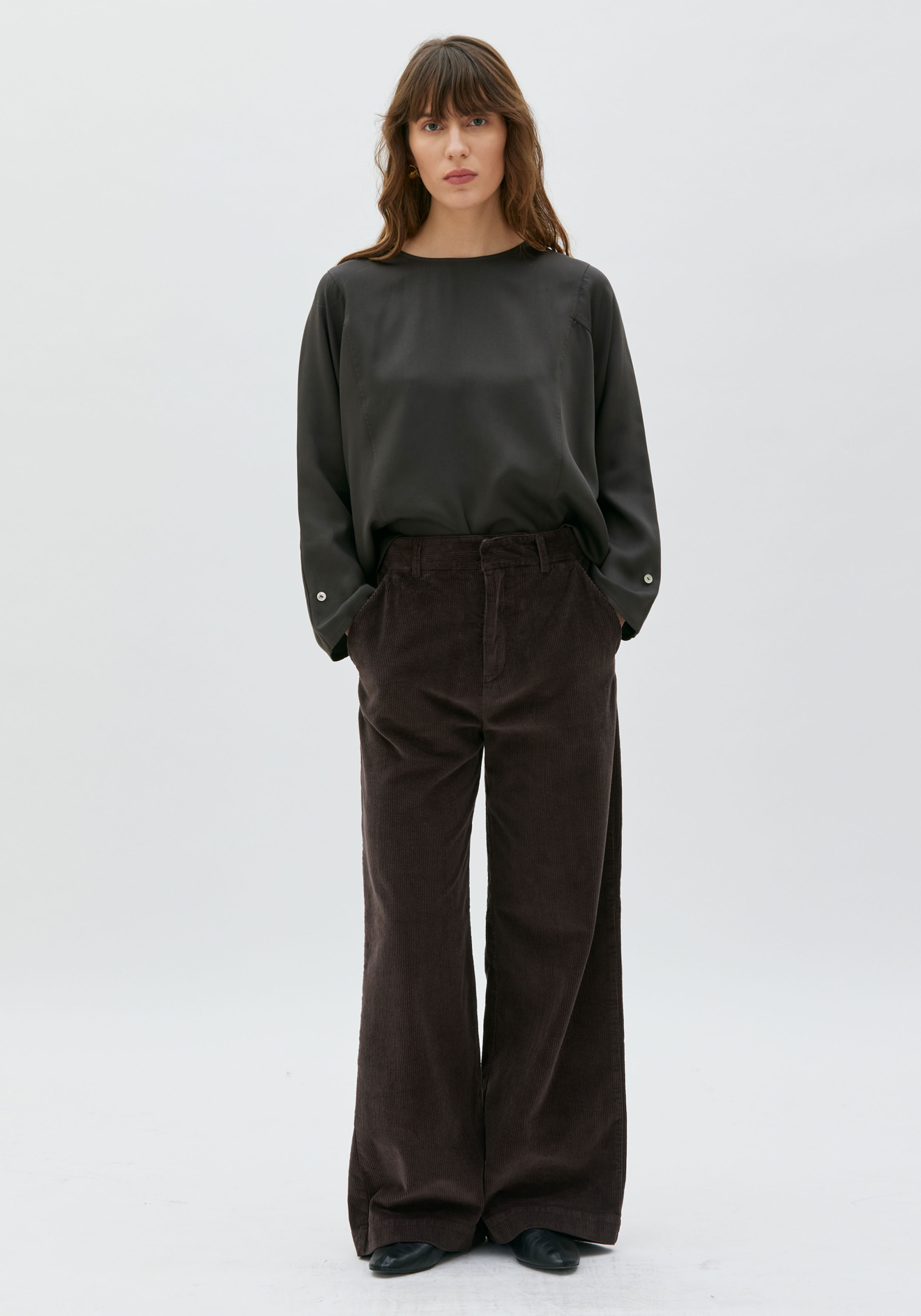 Maska Twill-Bluse Chandra Shiitake