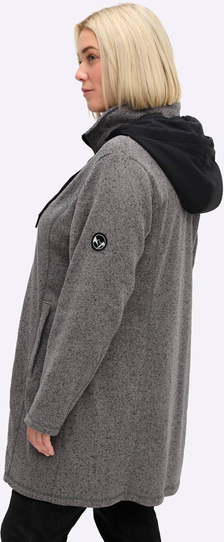Sheego Strickfleecejacke mit Kapuze
