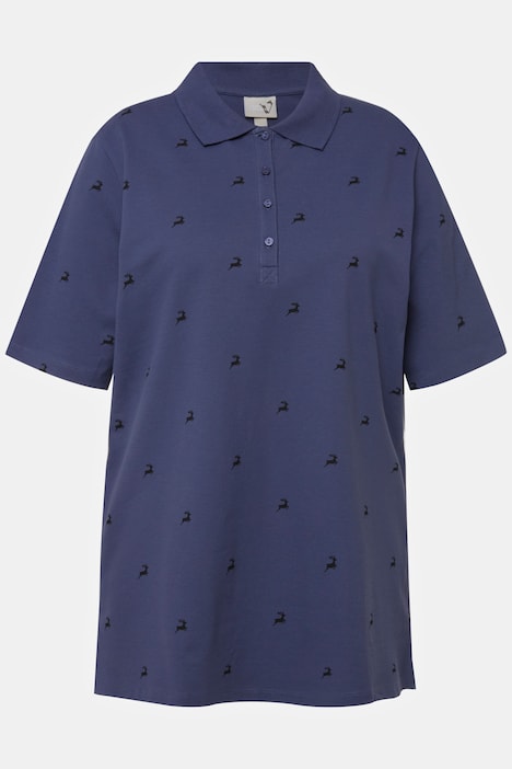 Trachten-Poloshirt, Steinbock, Polokragen, Halbarm