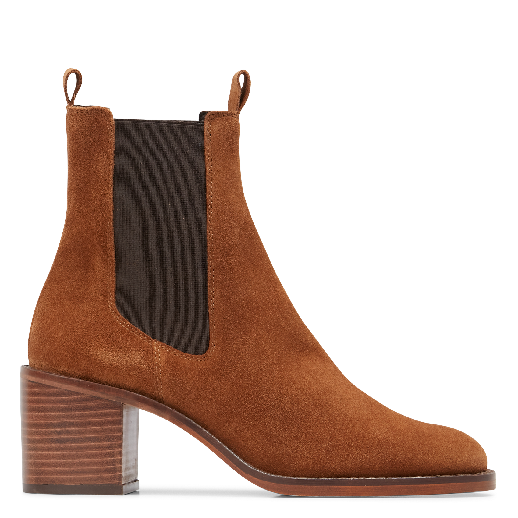 BERTILLE - Bottines à talon en cuir velours | Marron