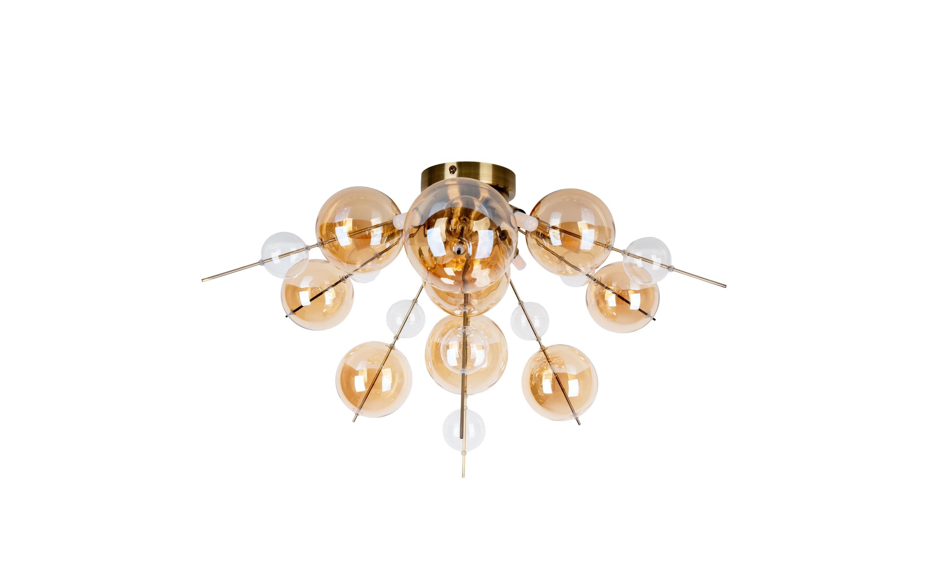 Deckenleuchte «Explosion» - Amber<br>Deckenbeleuchtung mit einem Kugeldurchmesser von 5 bis 10 cm