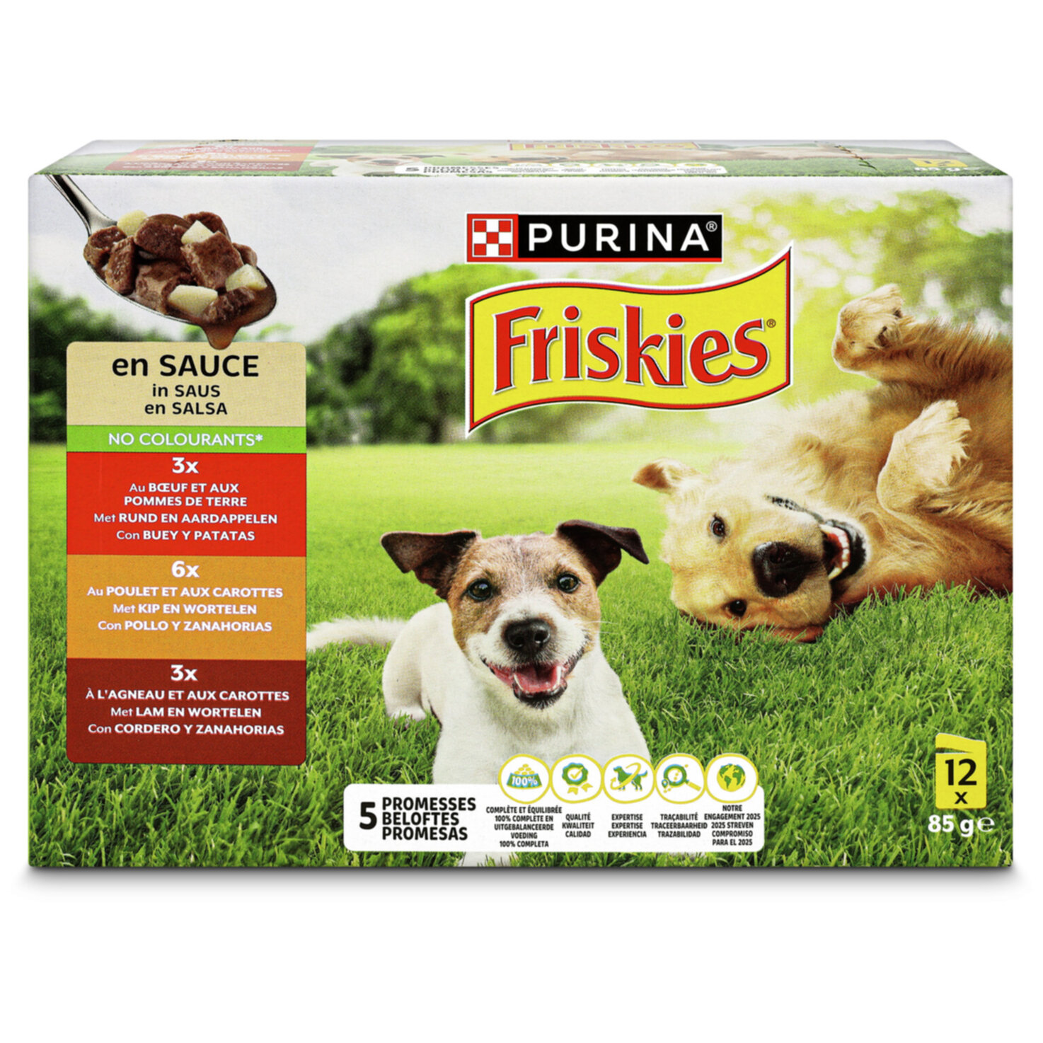Friskies Hundefutter in Sauce Adult Fleisch 12x85g