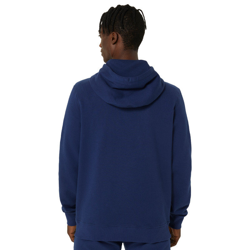 Sweat molleton Capuche Asics logo bleu marine