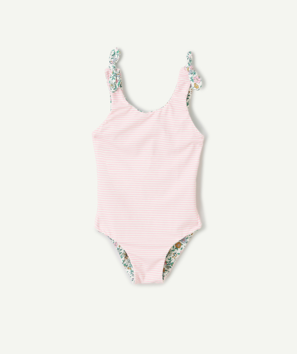 maillot de bain réversible bébé fille en fibres recyclées avec imprimés