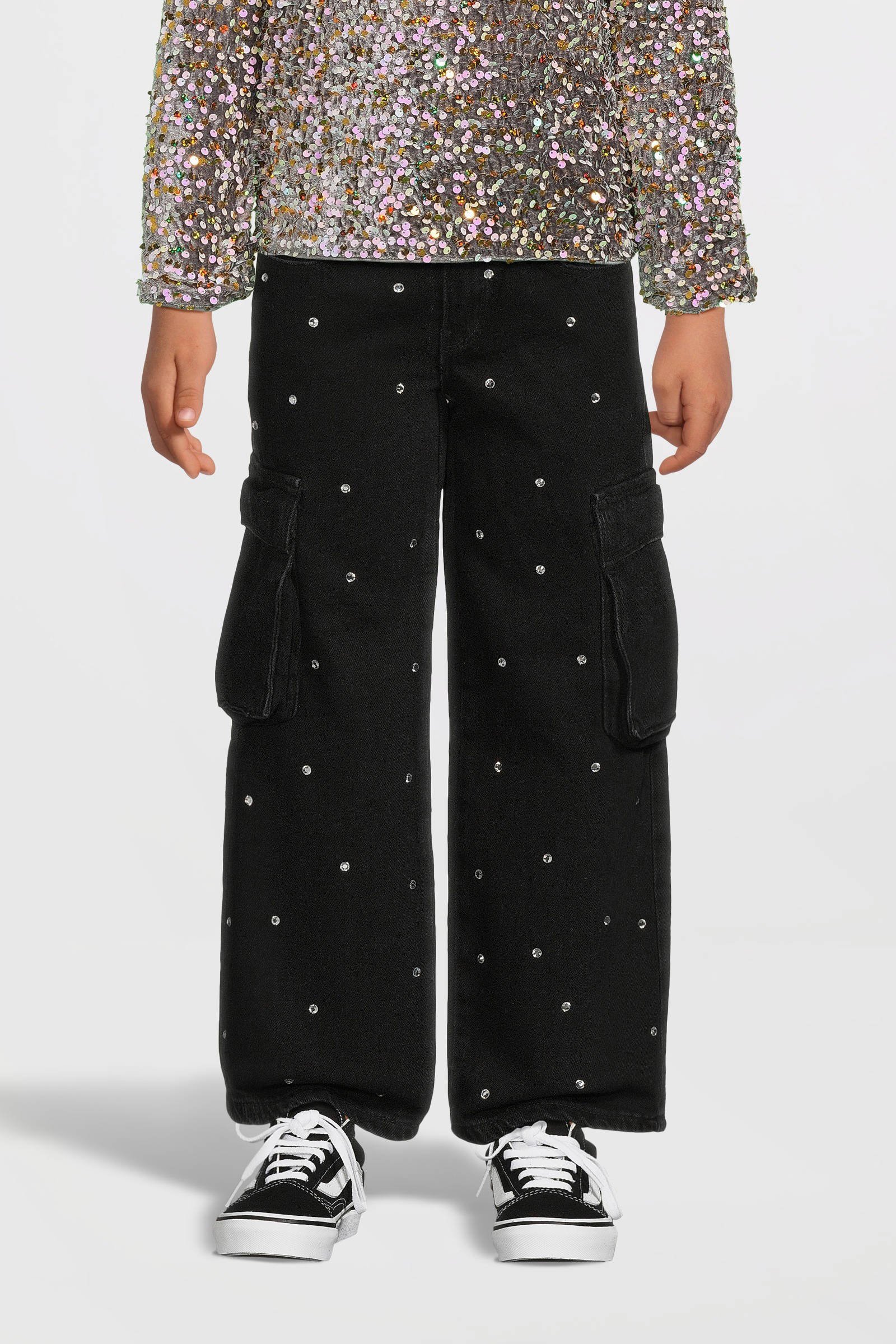 NAME IT wide leg jeans NKFROSE black denim
