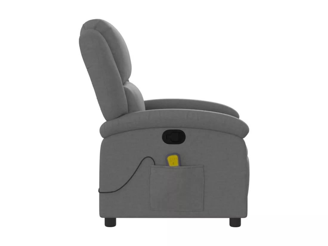 Fauteuil massant inclinable Gris foncé Tissu
