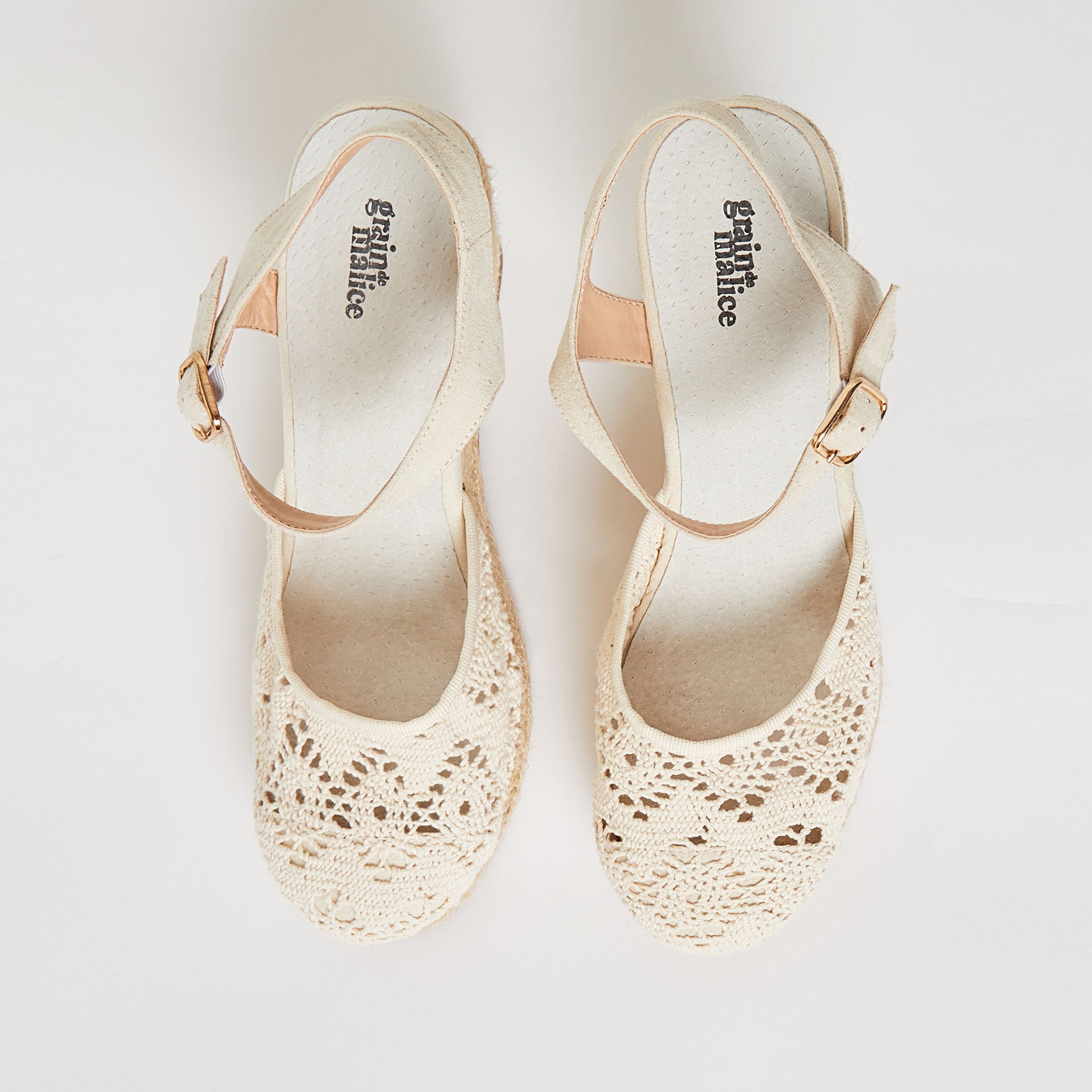 Sandales compensées femme - ECRU