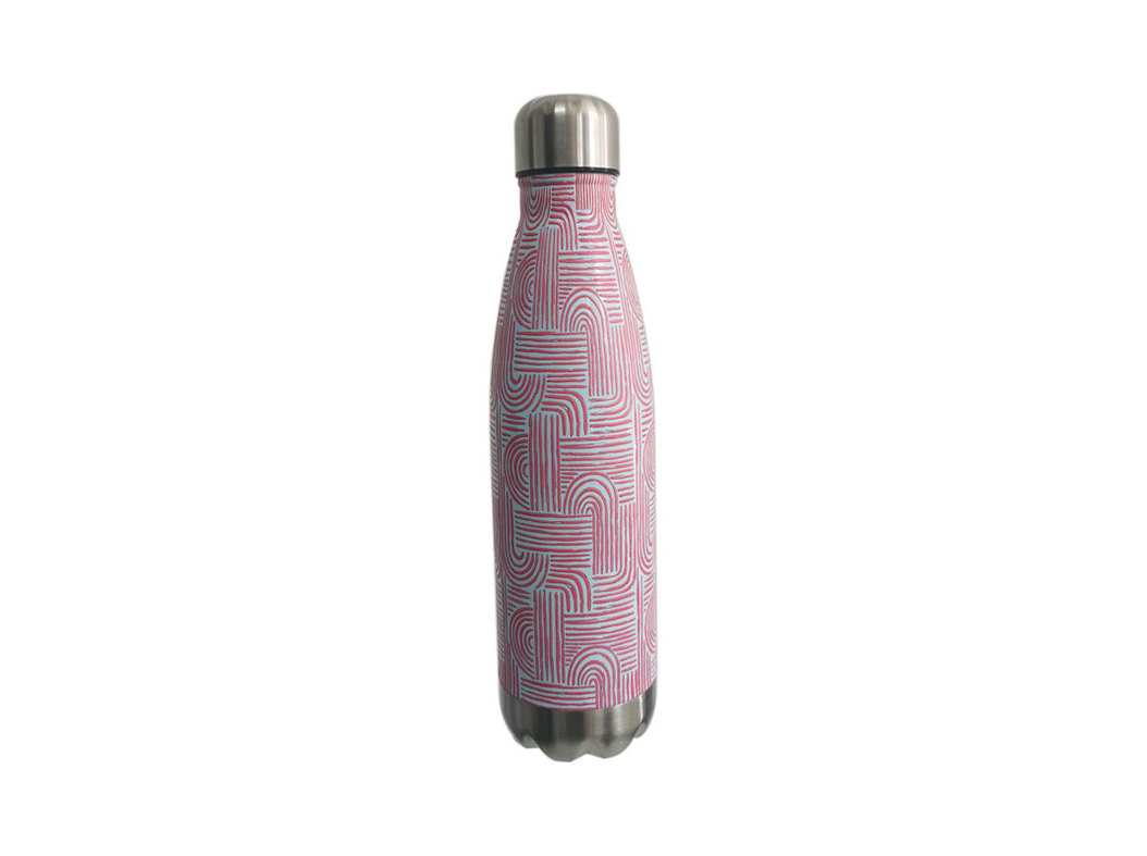 GARRAFA TÉRMICA ACTUEL AZUL/LINHA ROSA 0.5L